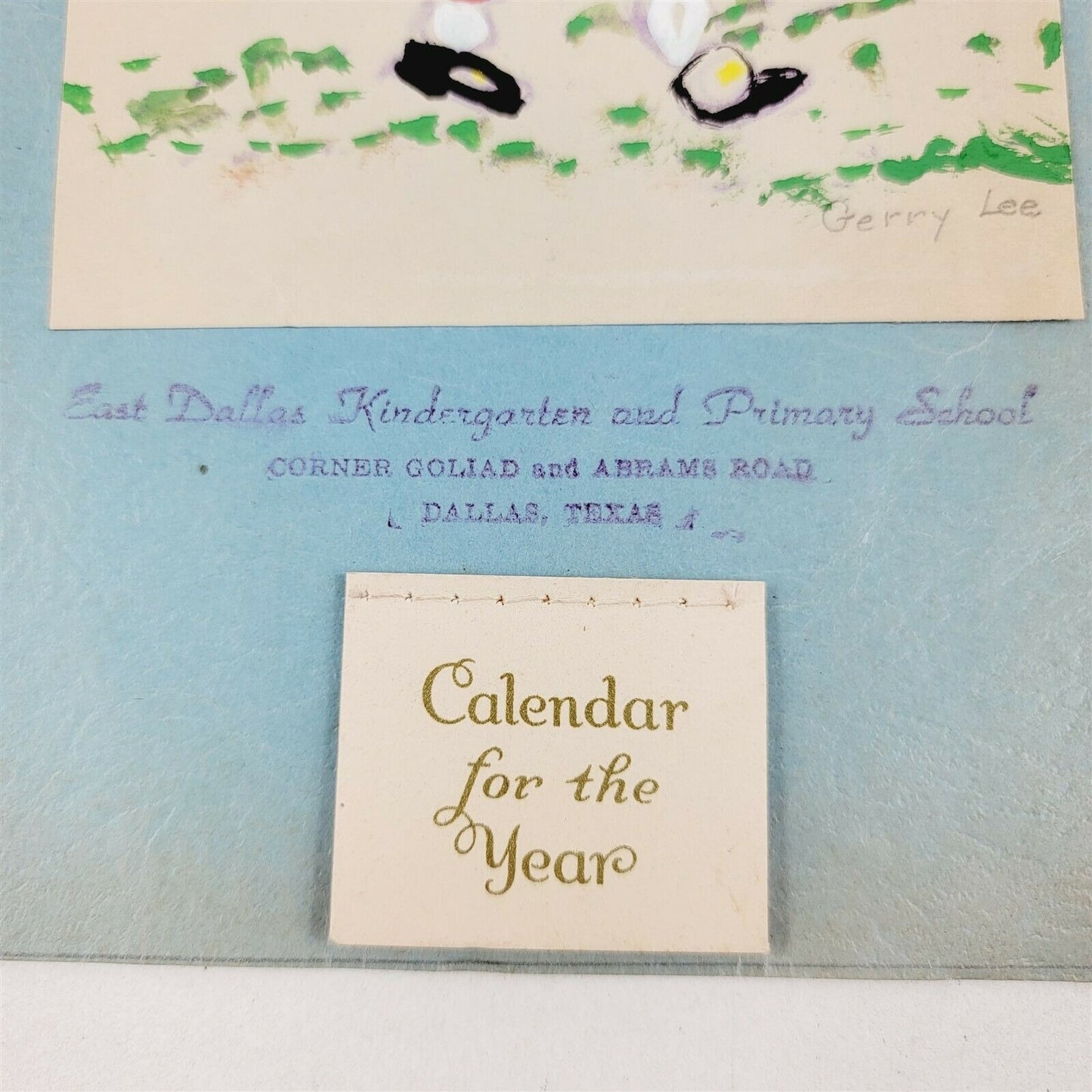 1942 East Dallas Kindergarten & Primary School Student Made Advertising Calendar