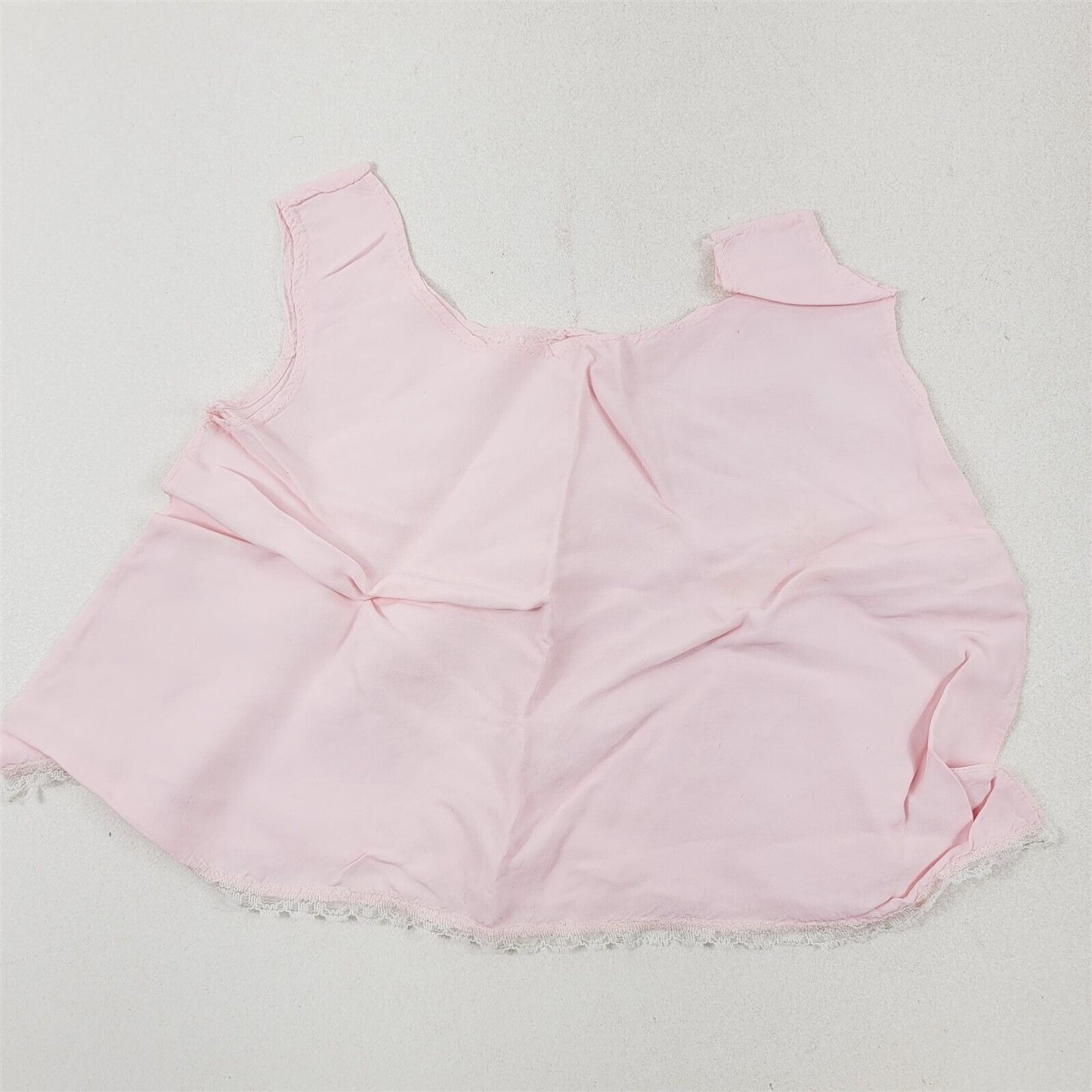 6 Vintage Toddler Little Girl Slip Lace Dresses 16" wide 12" tall Pink Green