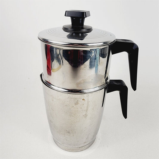 Vintage Rena Ware Stainless Steel Drip Coffee Maker 6-8 Cup - Missing Inner Part