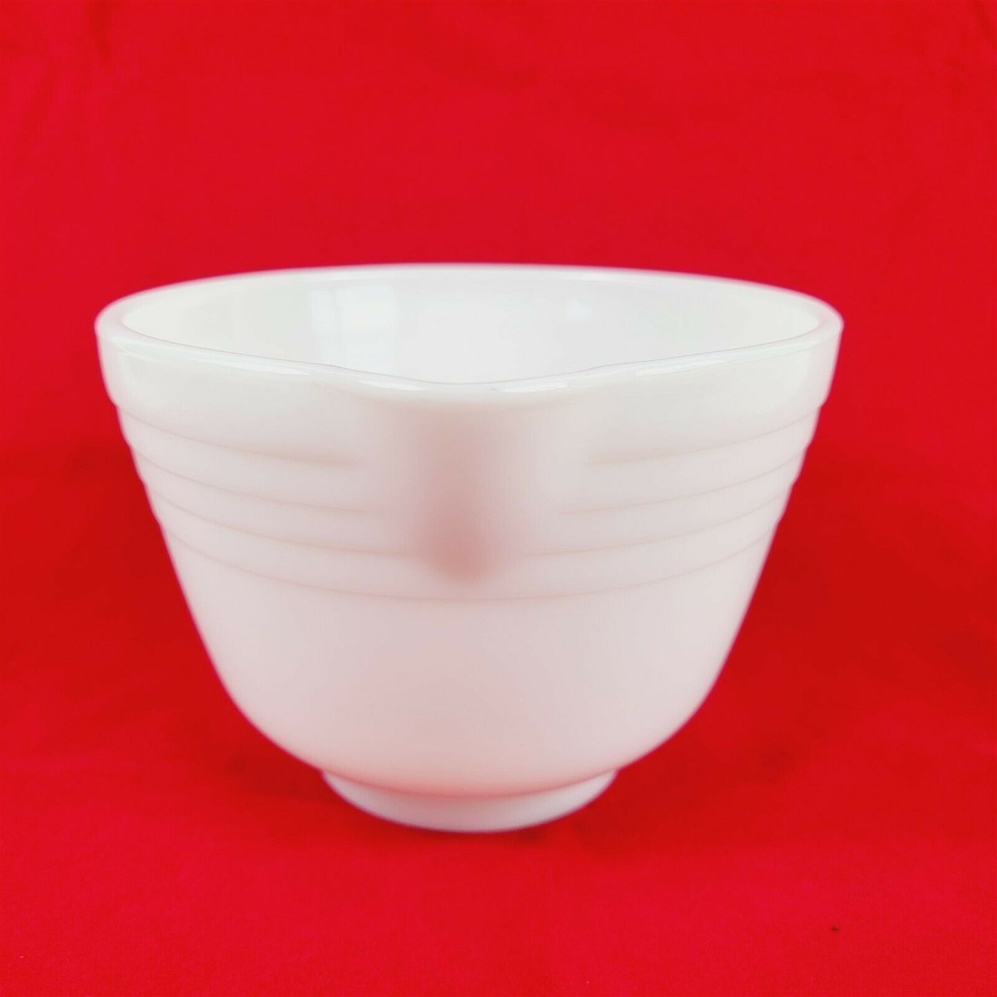 Vintage Hamilton Beach Small Mixing Bowl w/ Spout White Milk Glass