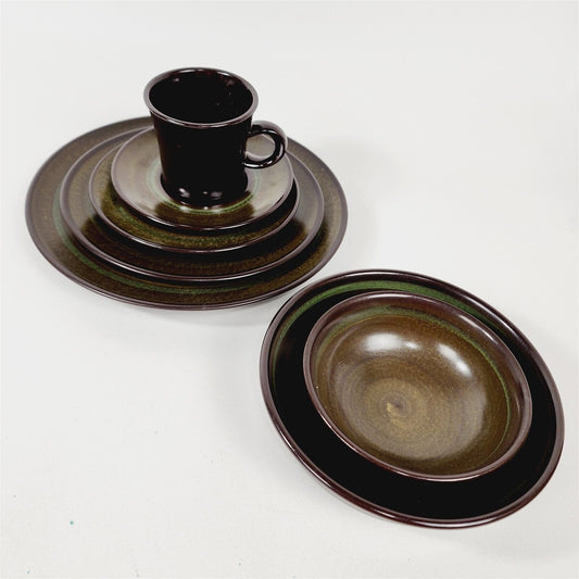 7pc Place Set Vintage Franciscan Madeira Earthenware Plates Bowls Cup & Saucer