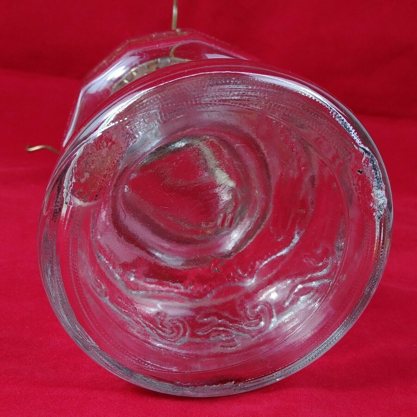 Clear Glass Oil Lamp 1-1/2" Male Pedestal Footed 9" Tall 4-1/2" Base