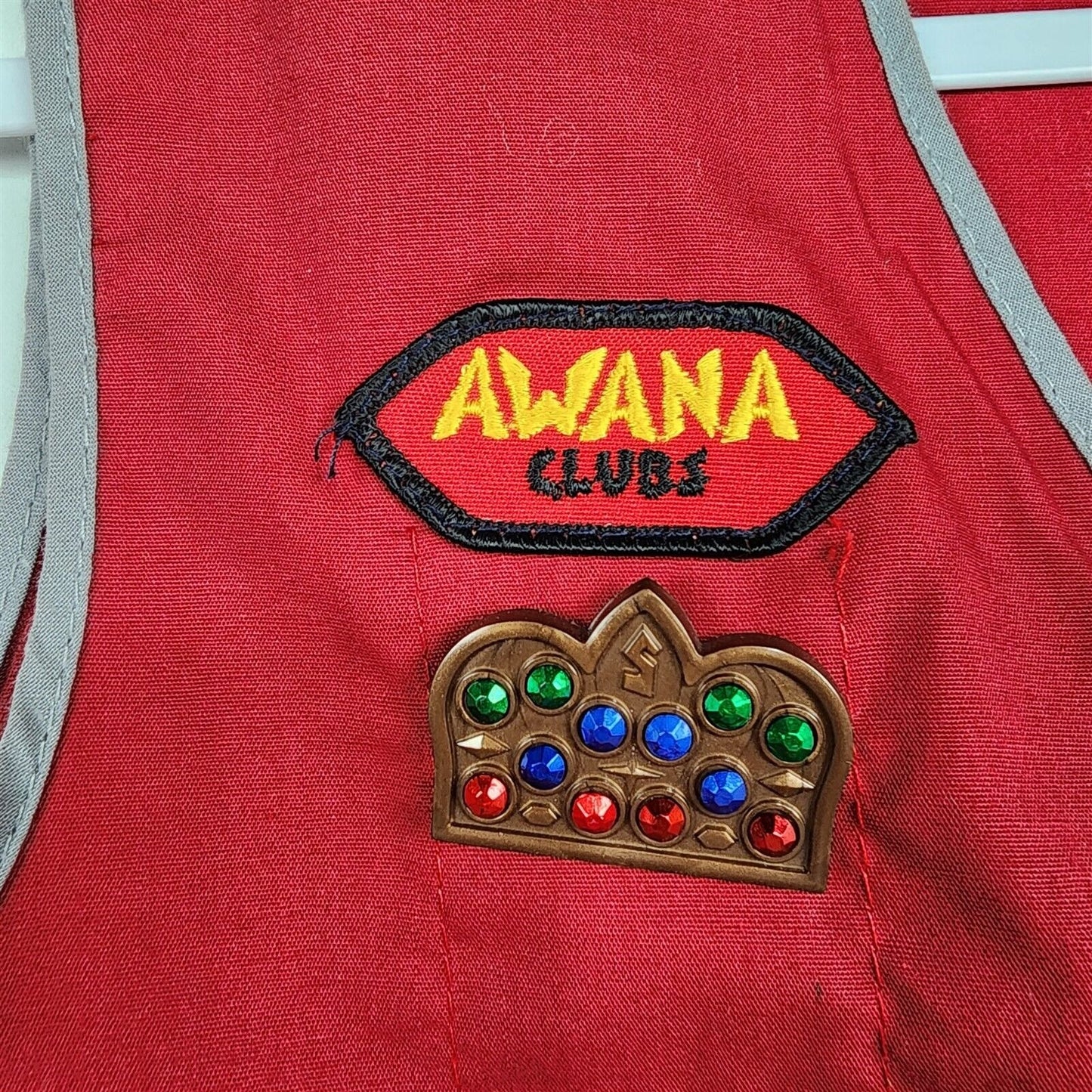 Vintage Awana Sparks Club Vest Pin Skipper Patch Kids Size XXL