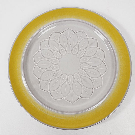 Vintage Franciscan Earthenware El Dorado Yellow Rim Flower Dinner Plate - 10.5"