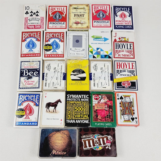 22 Decks of Playing Cards Coca Cola M&Ms Club Casino Bicycle Advertising