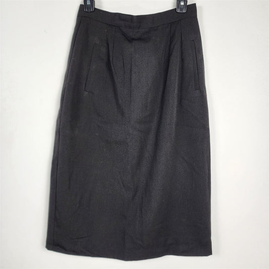 Vintage Soko Black Pencil Skirt with Pockets Career Work - 28" Waist