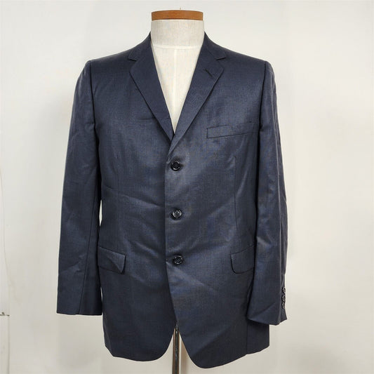Vintage 1950s Botany 500 Navy Blue 3 Button Suit Jacket Sport Coat Size 41 Reg