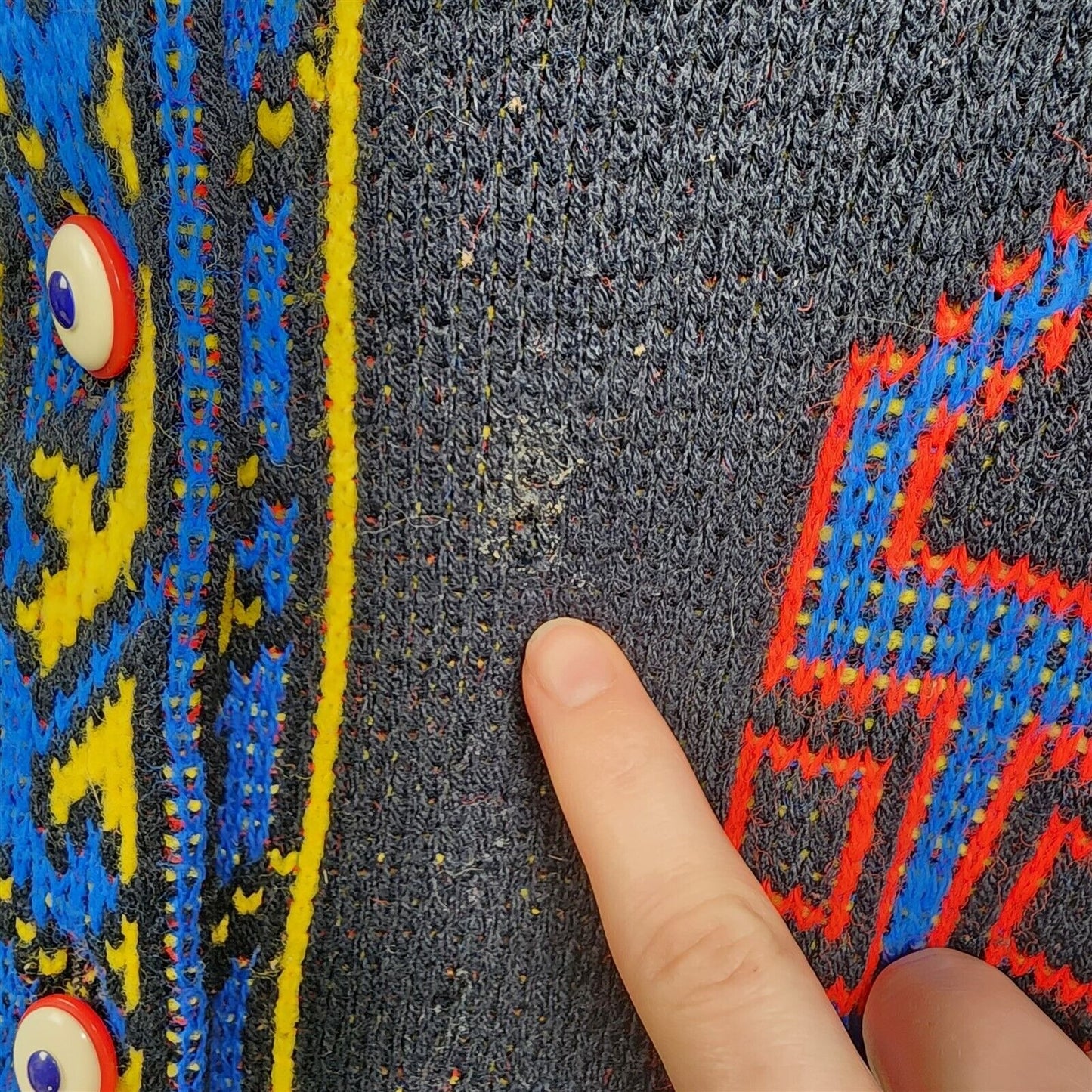 Vintage Sturbridge Black Knit Sweater Cape Poncho Button Front Asian Pattern