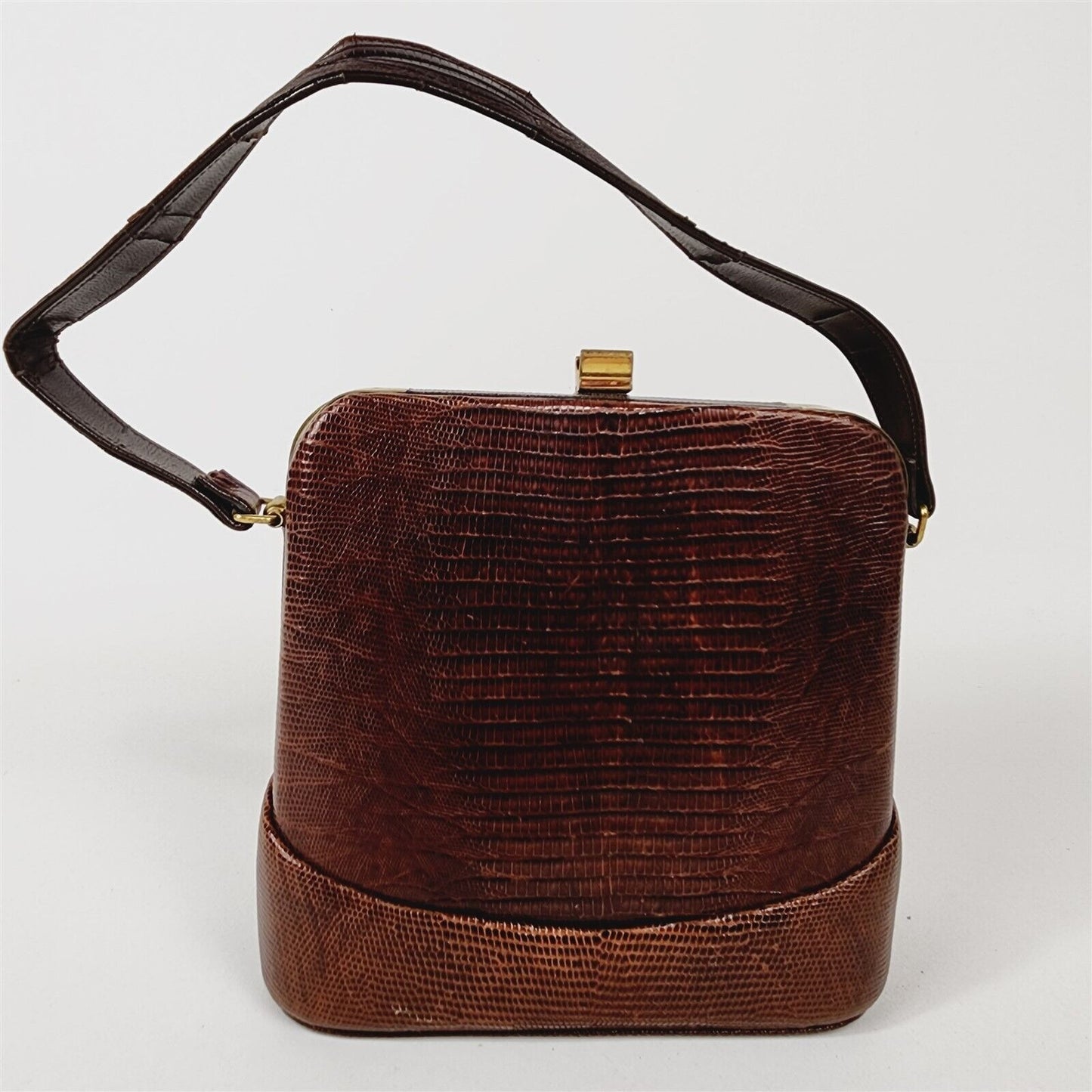 Vintage Lizard Skin Madwed Purse Clamshell Handbag