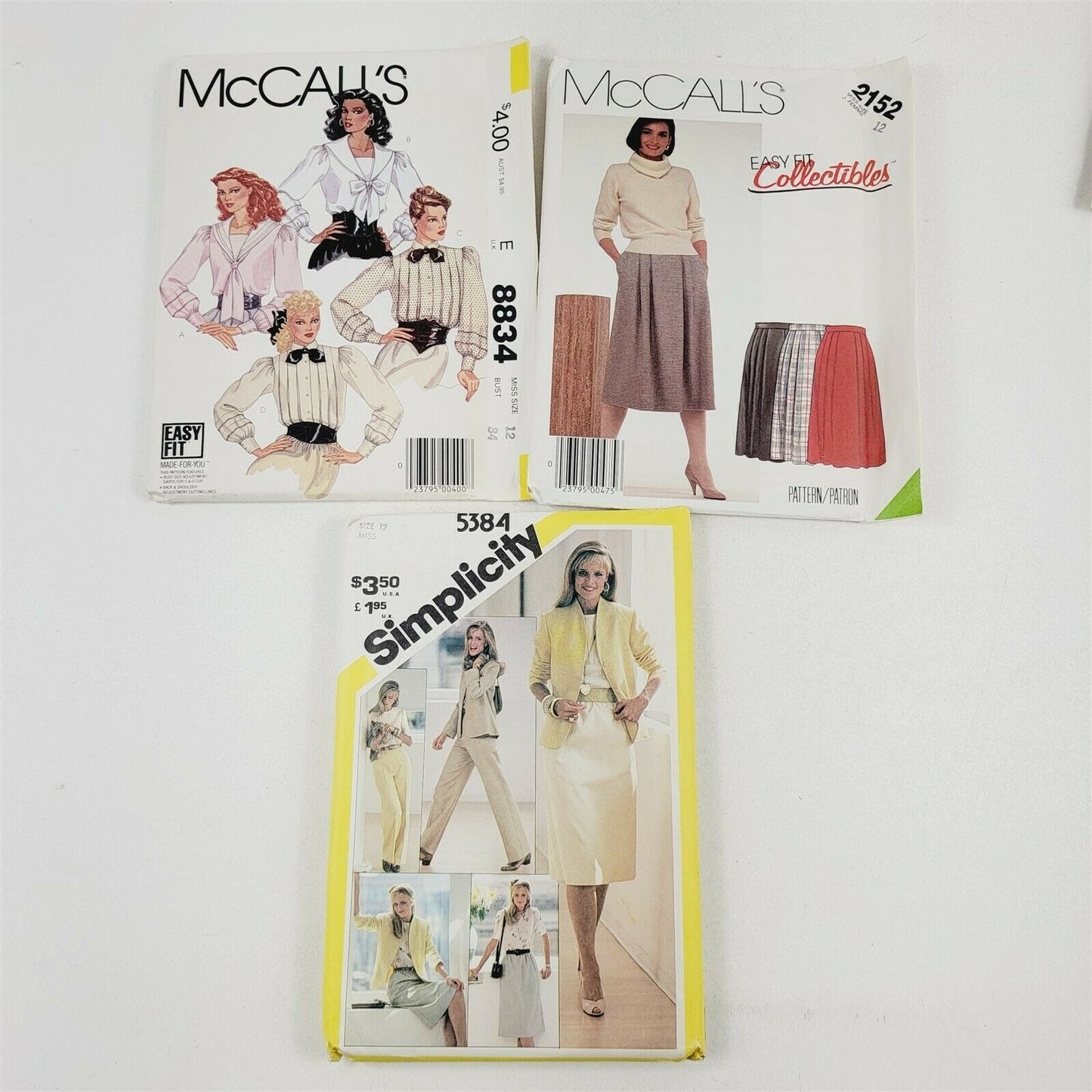 9 Vintage Sewing Patterns Misses Size 12 Dresses Tops Blouses Skirts