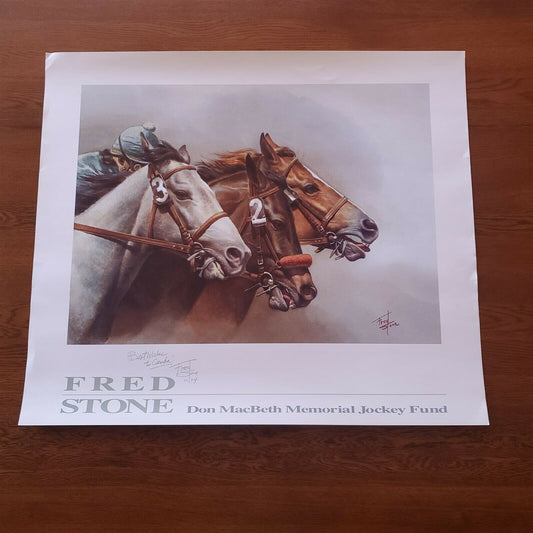 Fred Stone One Two & Three Race Horses Don MacBeth Memorial Jockey Fund Signed 2
