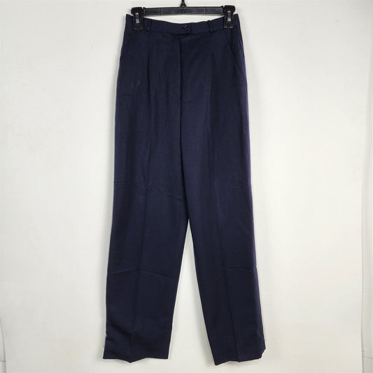 Vintage Kenar Navy Blue Wool Dress Pants Womens - 26in Waist