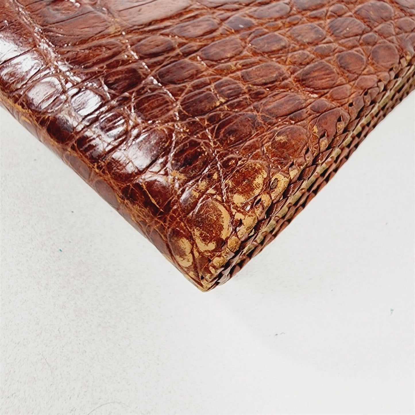 Vintage Alligator Leather Handbag Purse Shoulder Bag Adjustable Strap