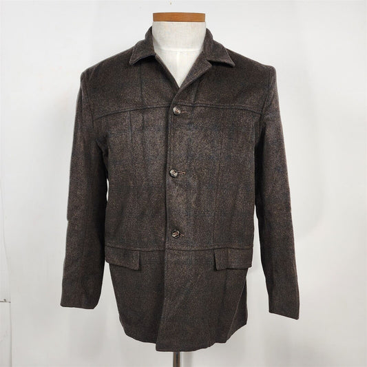 Vintage Skyline Mens Wear Seattle Black Brown Mohair Button Front Coat Jacket