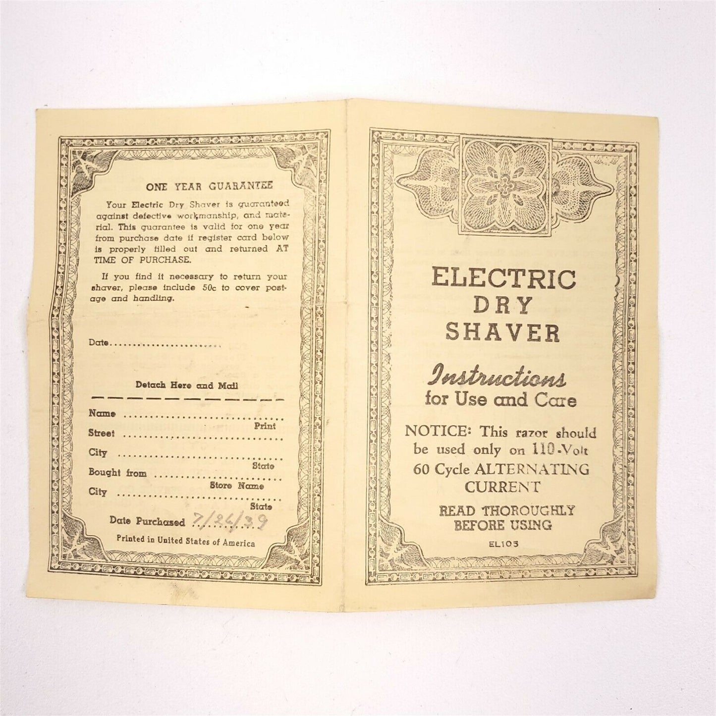 Elgin Kwik-Shave Electric Razors - Works w/ Original Box