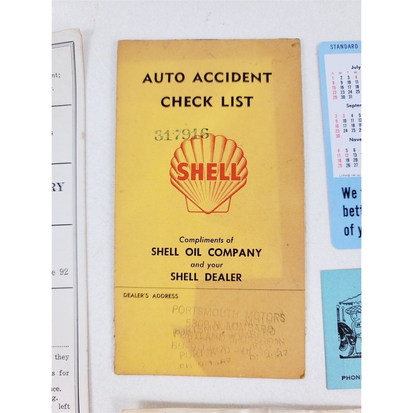 6 Vintage Gasoline Advertising Shell 1957 Standard 1956 Texaco 1945 Ford 1976