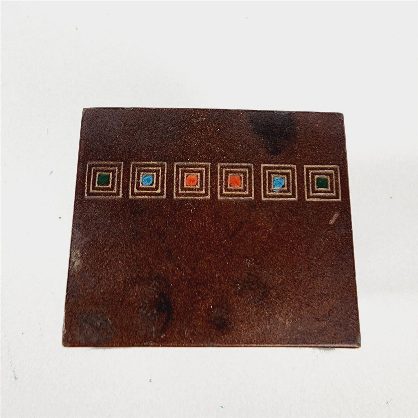 Vintage 3 Piece Brass Bradley & Hubbard Desk Set Egyptian Greek Geometric Tray