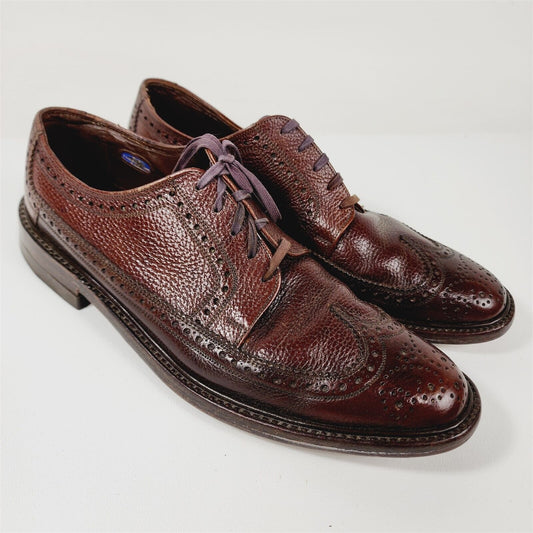 Vintage Florsheim Brown Leather Wingtip Oxfords Dress Shoes Size 9.5 B 31867