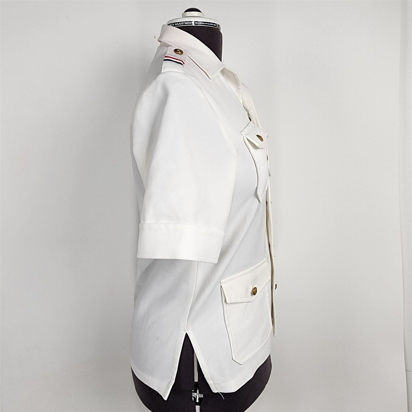 Vintage Dana Point White Uniform Button Front Top Womens Size 6/8