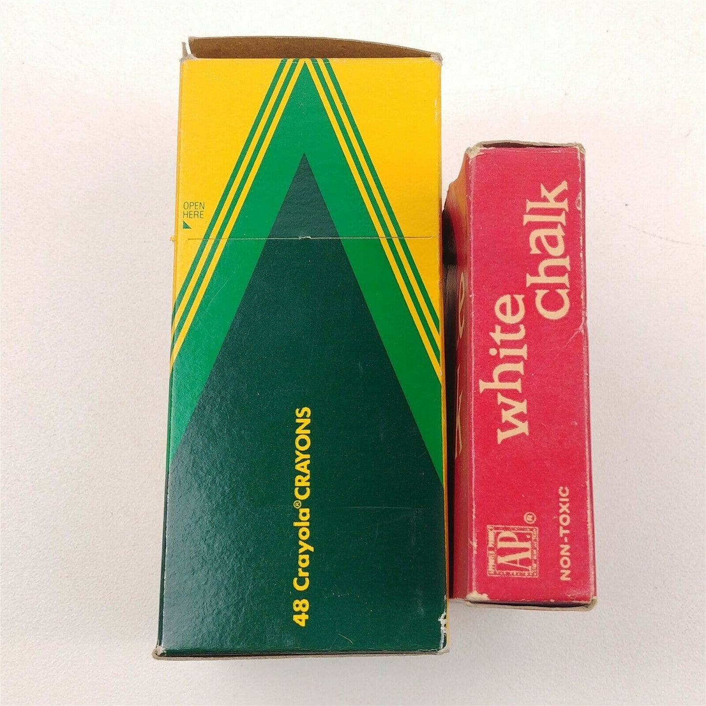 1988 48 Crayola Crayons 2 Missing - Binney & Smith White Chalk - Used
