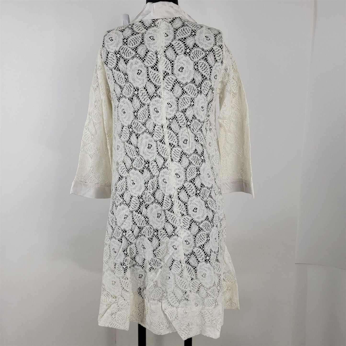 Vintage 1960s White Cream Lace Jacket Womens Size Small