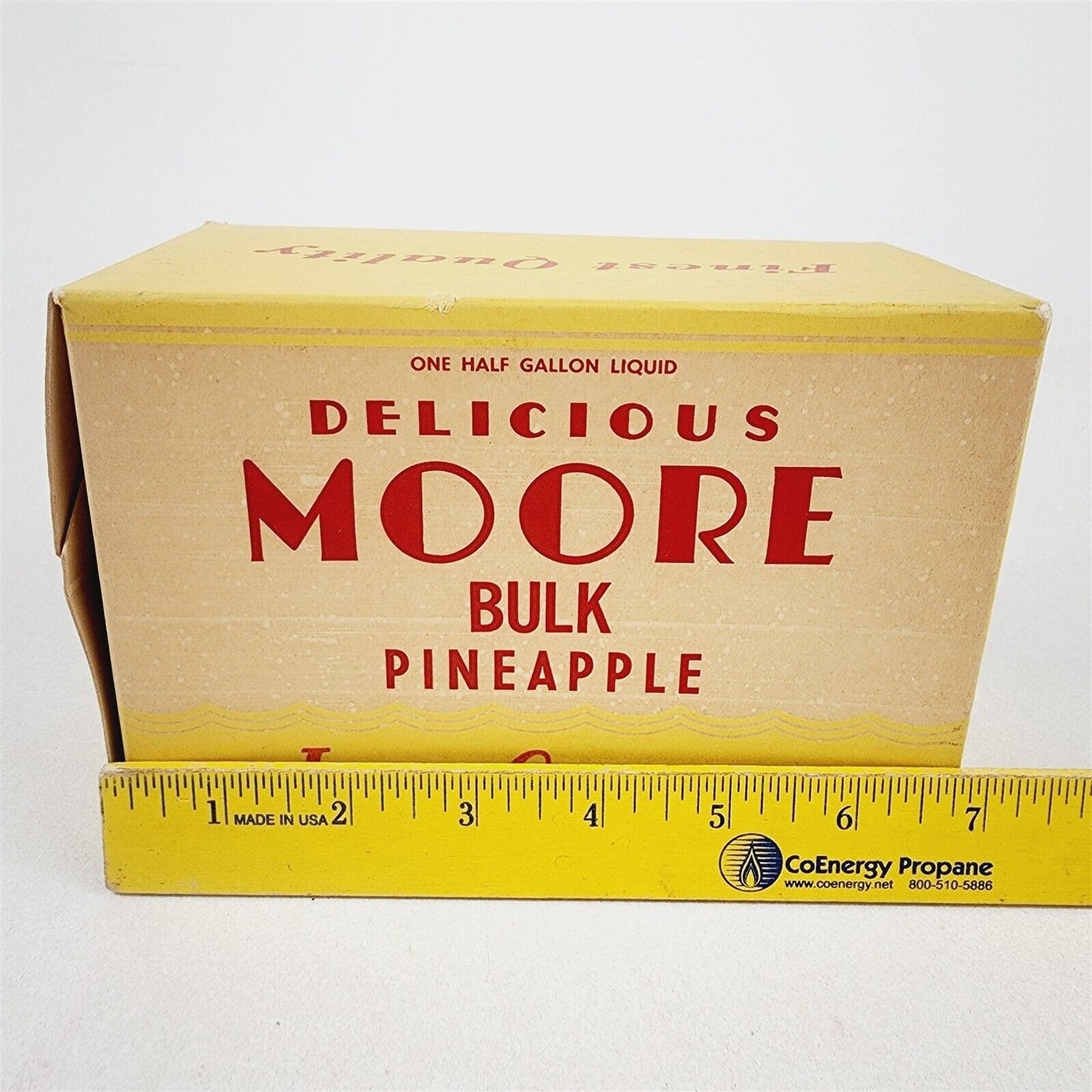 Vintage Moore Dairy Delicious Bulk Pineapple Ice Cream Carton Lancaster PA