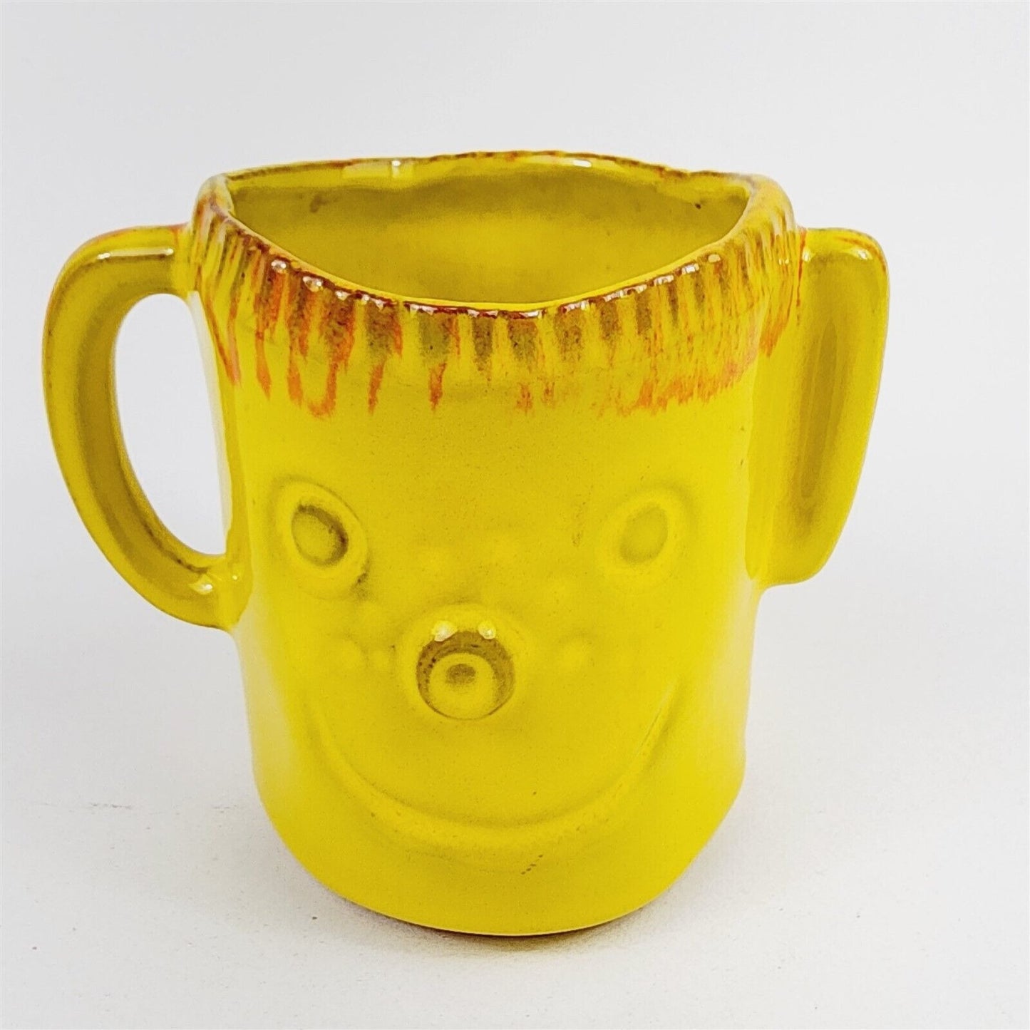 Vintage Pacific Stoneware People Lover Jean Ellsworth Yellow Smile Face Mug 4.5"