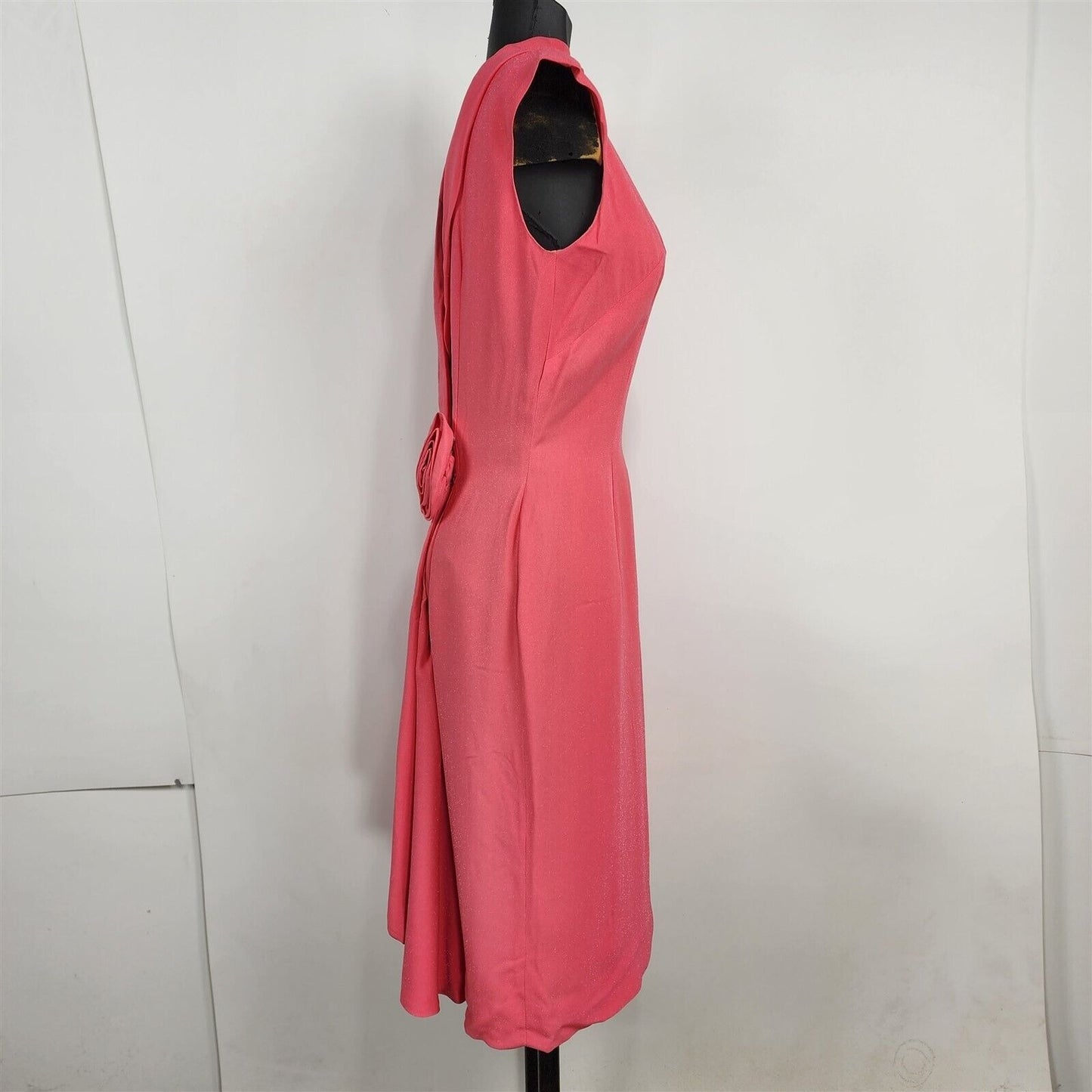 Vintage 1960s Lilli Diamond California Pink Sparkle Mod Wrap Dress