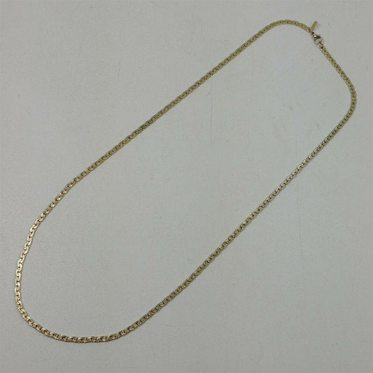 Vintage Alabaster Faux Gold Curb Chain Necklace 30" Long