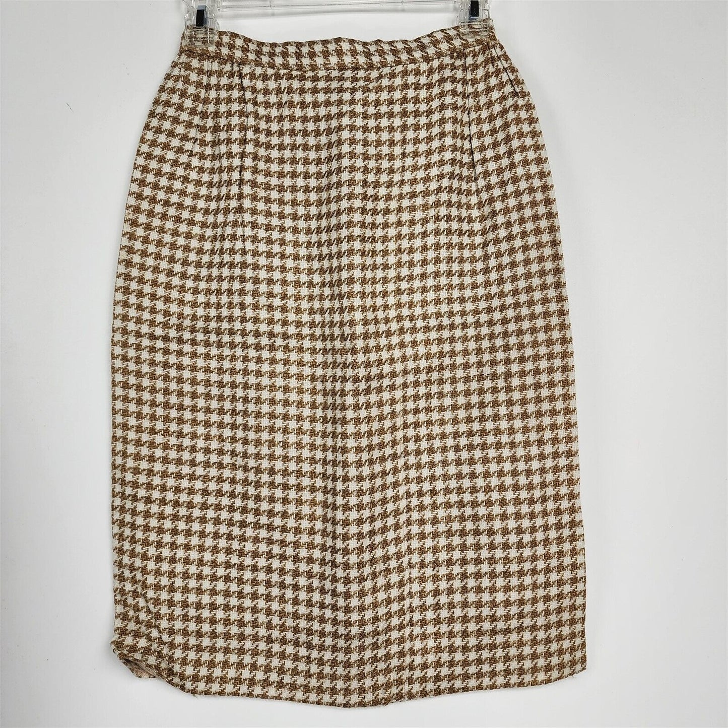Vintage 1960s Frederick & Nelson Gold Houndstooth Jacket Skirt Suit Set