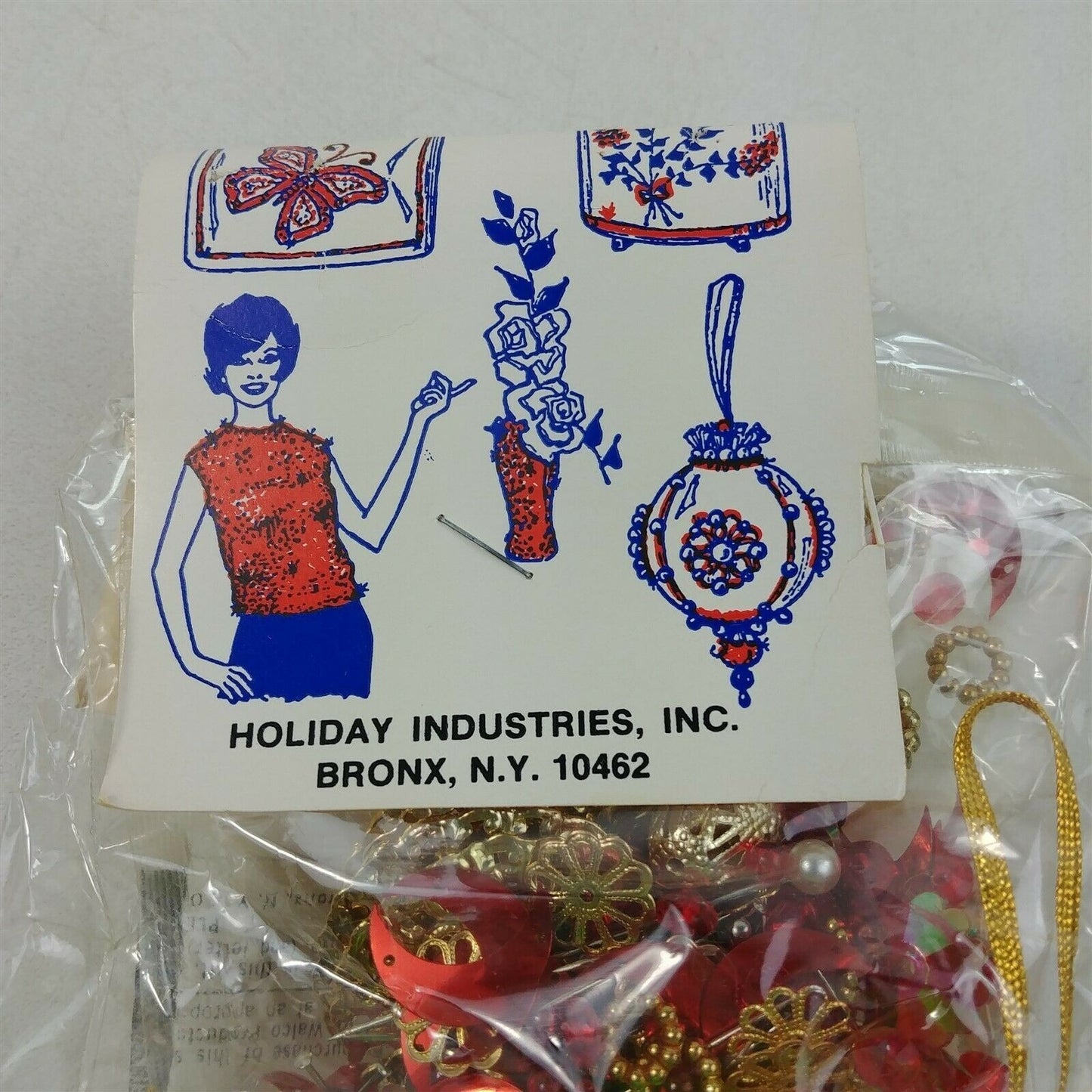 NOS Sealed Holiday Satin Decorated Ornaments Kit Silk 7778g No. 13303
