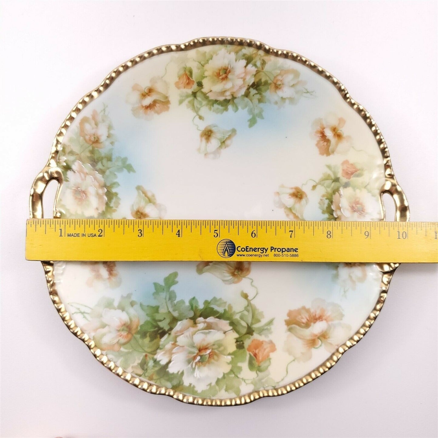Royal Rudolstadt Server Prussia Charger Plate Cake Two Handle 10-1/4 In.