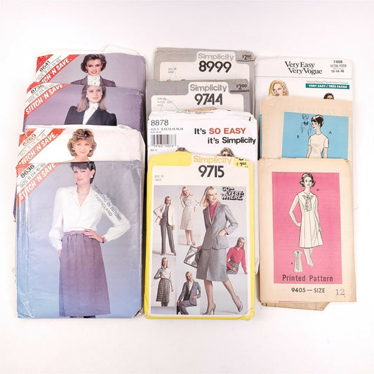 11 Vintage to Now Sewing Patterns Women's Clothing Sizes 12-18 (Mostly)