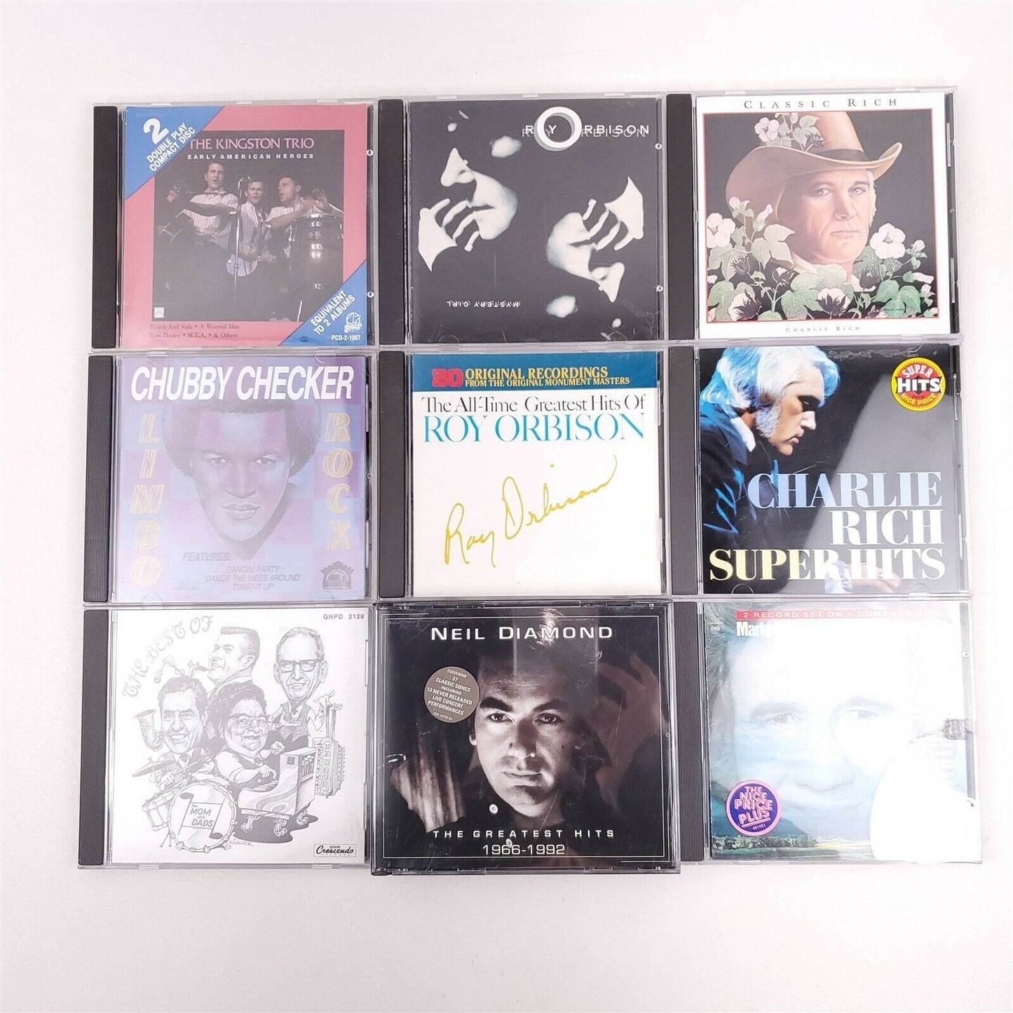 9 Country Contemporary Artist CD's - Charlie Rich, Roy Orbinson, Mom & Dads