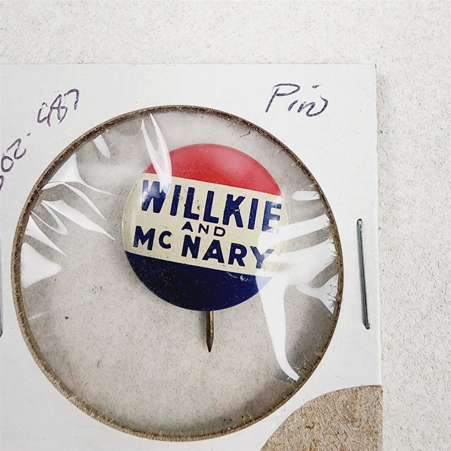 6 Vintage Political Pins Willkie McNary Muskie Humphrey LBJ Nixon Landon Knox