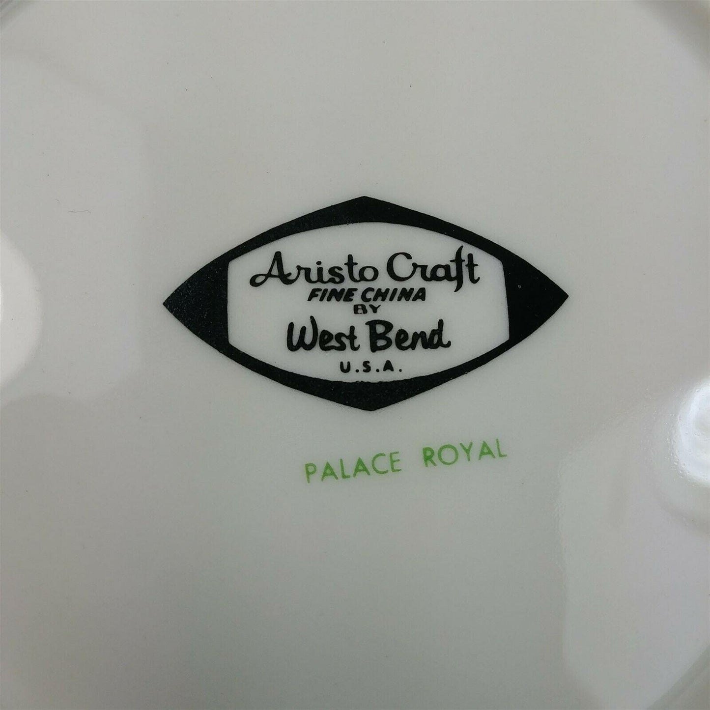 6 Aristo Craft West Bend Palace Royal Platinum Trim Coupe Dessert Plates 6 3/8"
