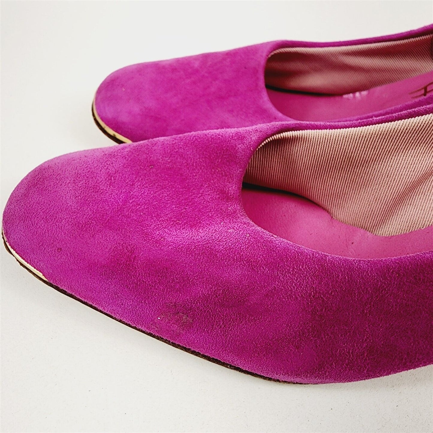 Vintage Frank More Purple Suede Leather Heels Shoes Womens Size 8.5
