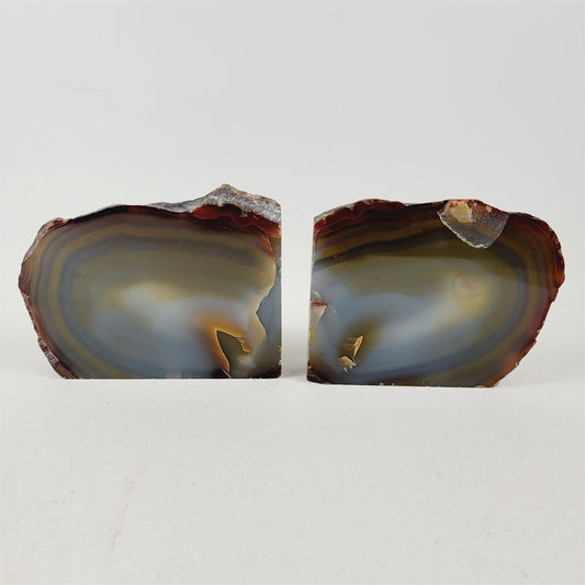 2 Cut Polished Agates Bookends Rocks Lapidary 3+ lbs each