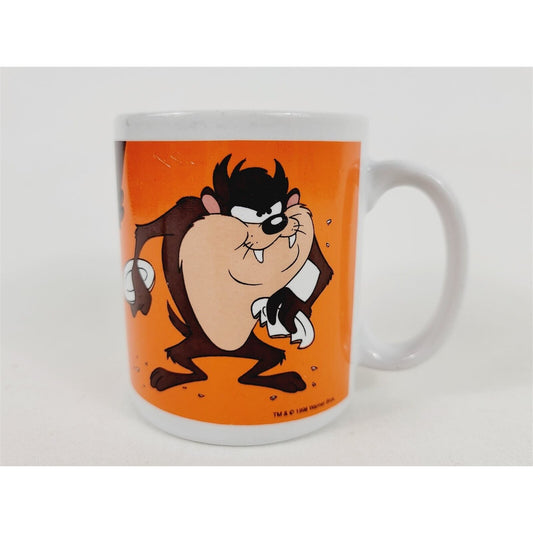 1998 Looney Tunes Taz Tasmanian Devil Coffee Mug Gibson Eating Plates Orange