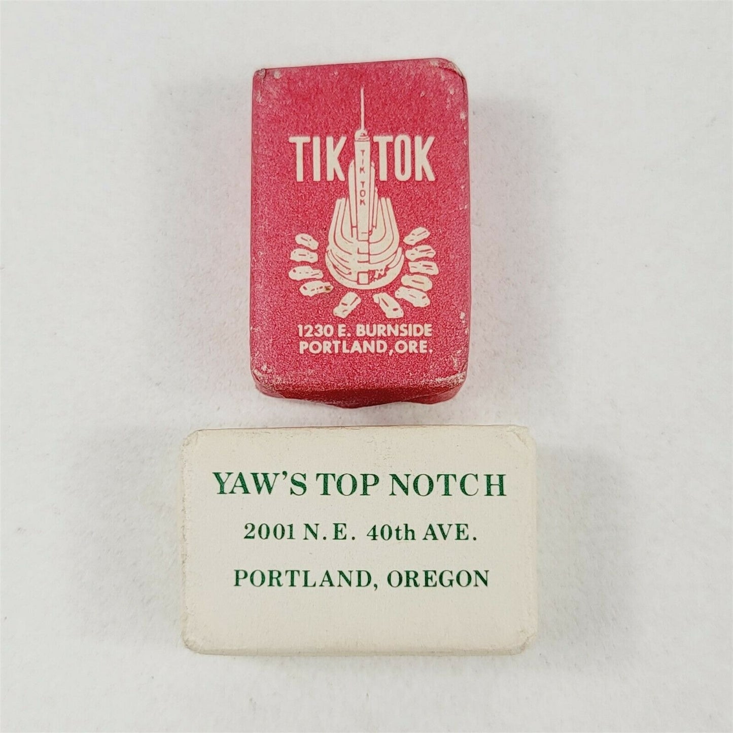 Vintage Advertising Sugar Cubes Tik Tok Restaurant Yaws Top Notch Portland OR
