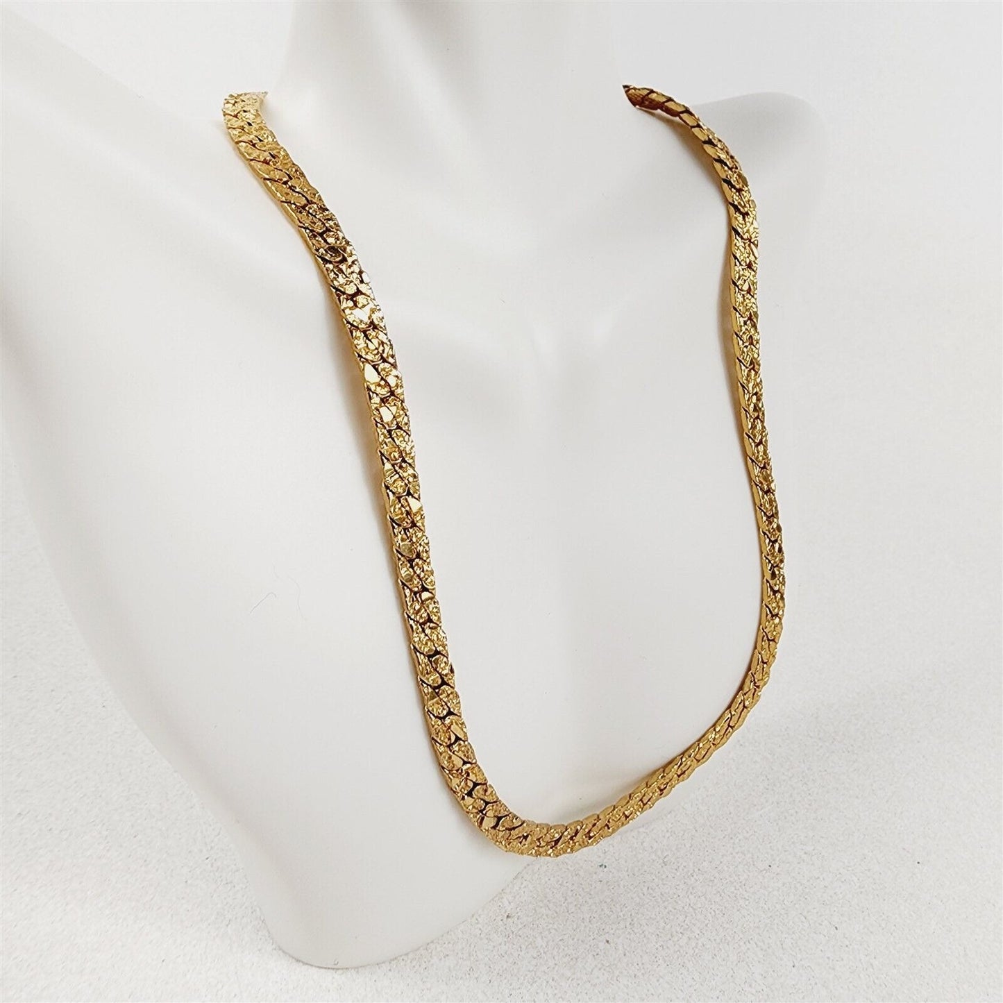 14K Gold Plated Necklace Italian Nugget Chain - 17"