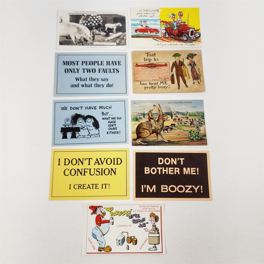 9 Vintage Humor Funny Postcards 1940s-70s Booze Bacon Sayings Quips