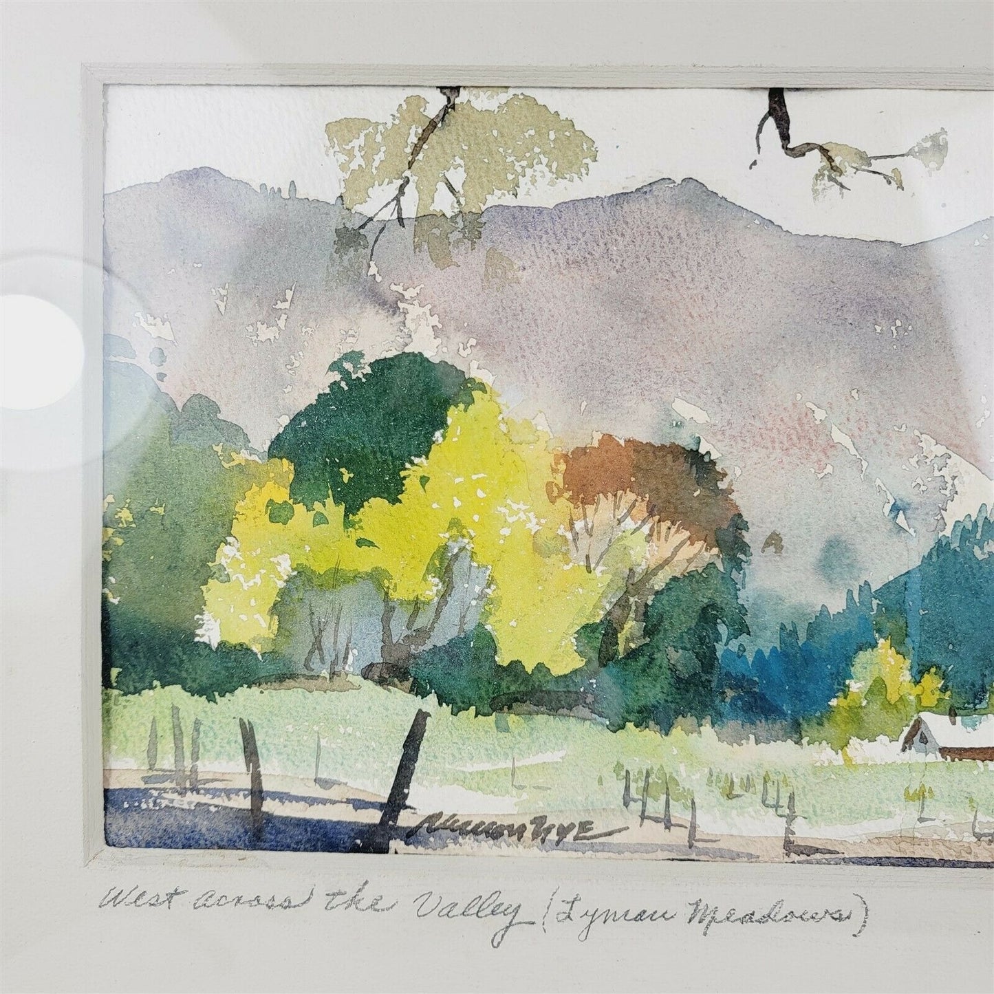 West Across the Valley Lyman Meadows Watercolor Landscape Painting Vernon Nye