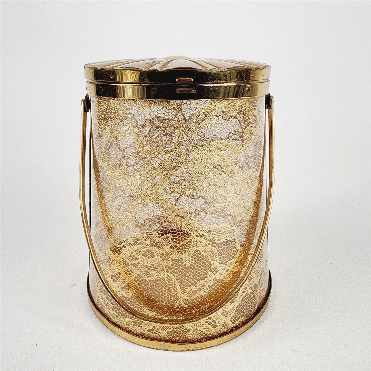 Vintage Majestic Handbag Purse Bag Gold Lace with Handle Cosmetic Case
