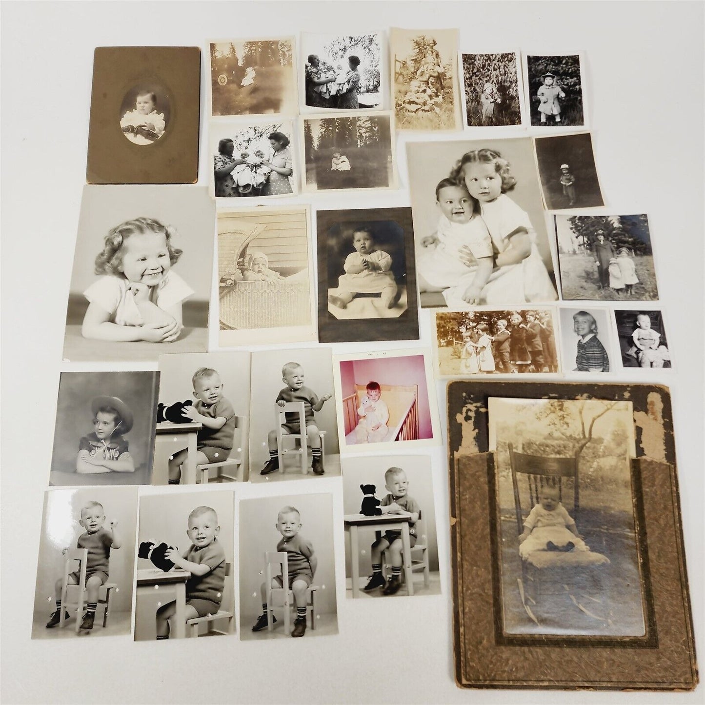 175+ Vintage Photos Children Pets 1900s-60s Cabinet Tinted Many ID'd