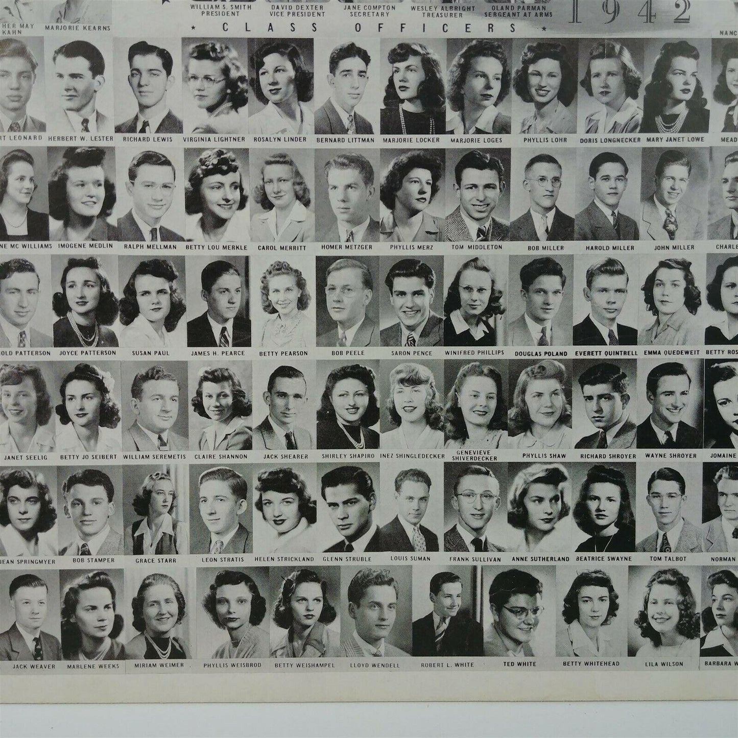 1942 Fairview High School Class Photo 26" x 19.25"