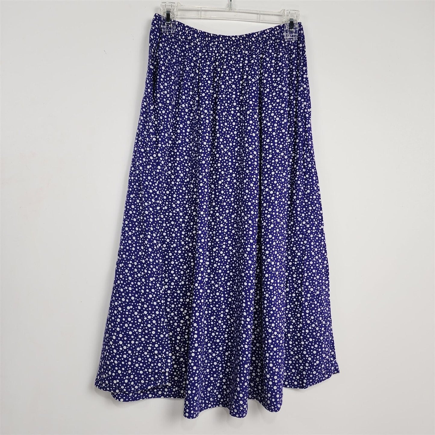 Vintage Blue & White Polka Dot Rayon Print Sleeveless Top Skirt Set