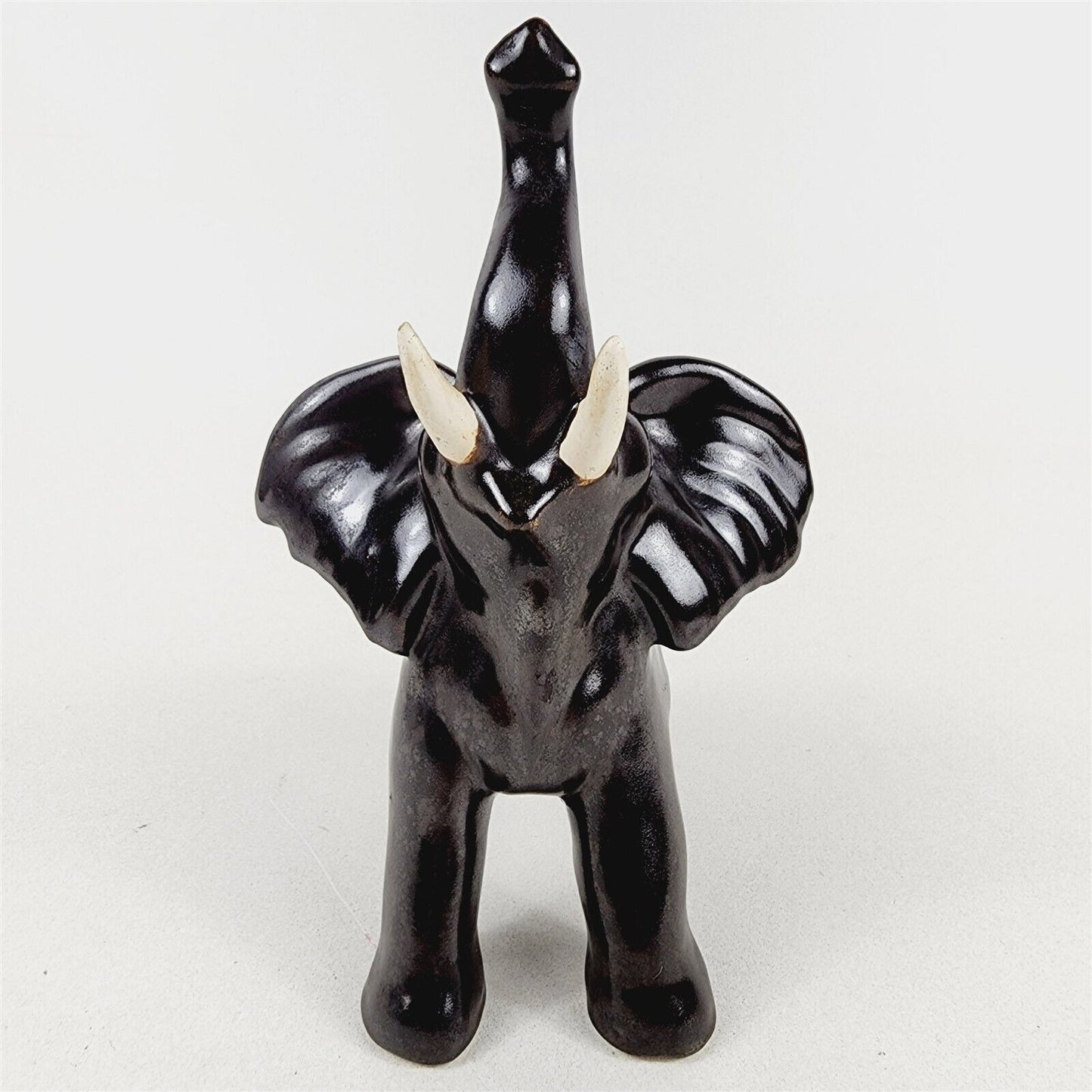 Vintage Ceramic Elephant Figurine Safari Home Decor - 7 1/2" tall