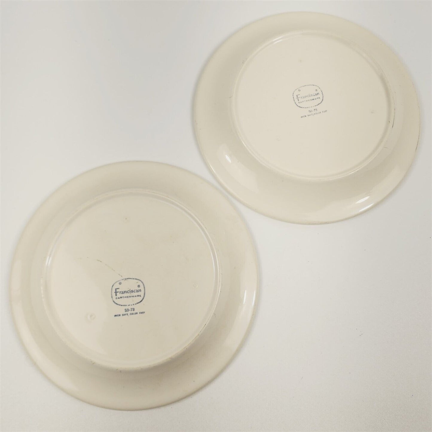 2 Vintage Franciscan Earthenware Maypole 65-73 Luncheon Plates - 8 3/4"