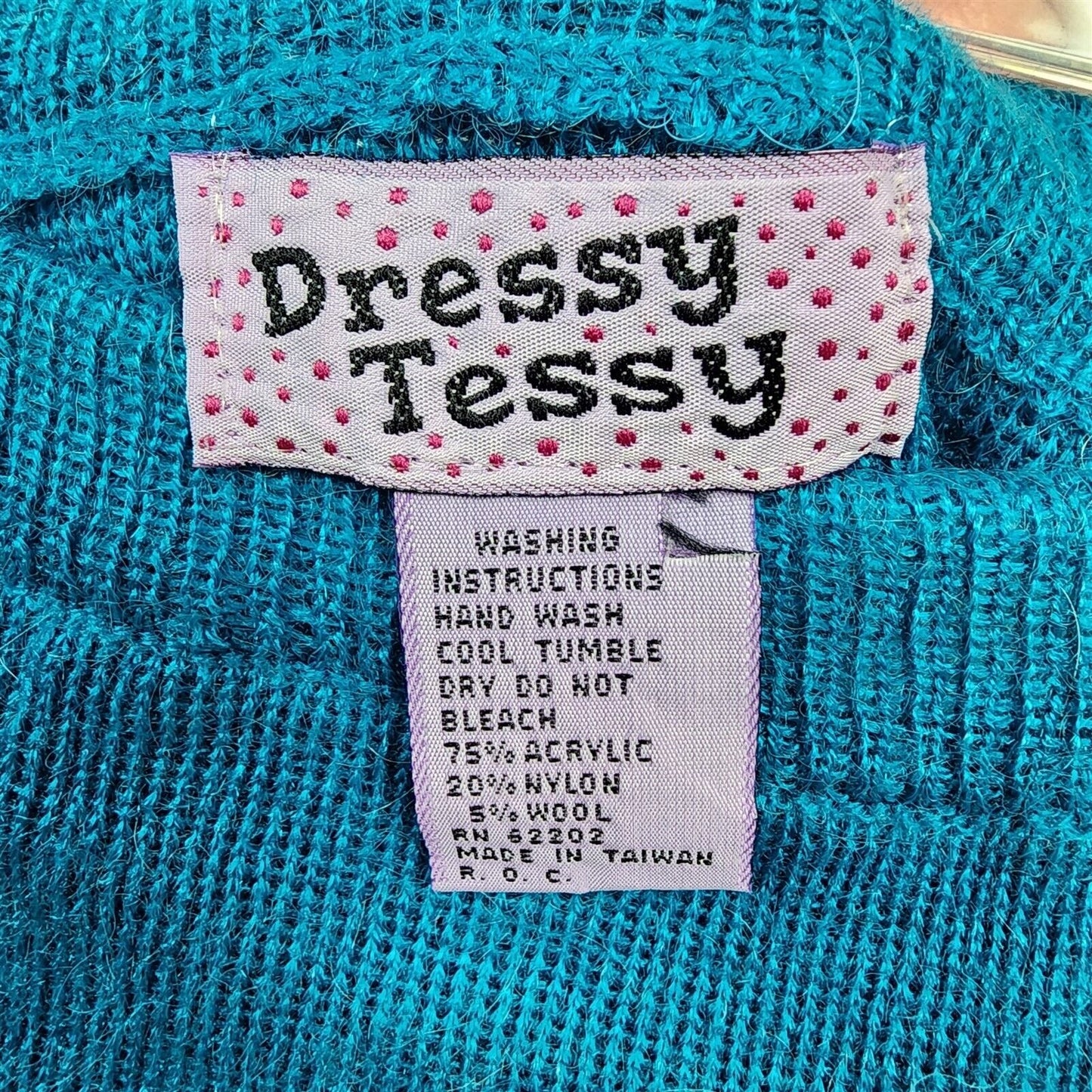 Vintage 1980s Dressy Tessy Knit Sweater & Skirt Set Teal Blue Off the Shoulder